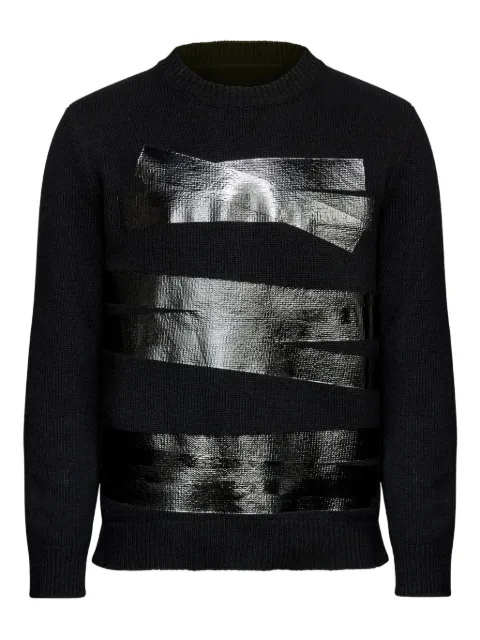 MM6 Maison Margiela metallic stripe knitted sweater Black SH2HL0026M13167