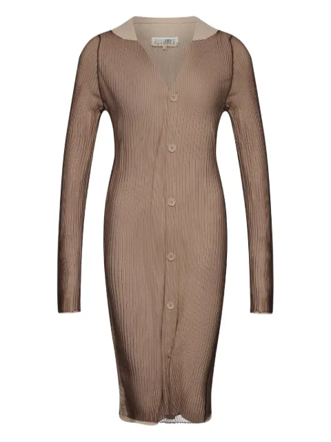 MM6 Maison Margiela ribbed buttoned cardigan dress Neutrals S62HP0033M13191
