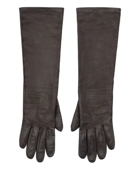 MM6 Maison Margiela mid-length leather gloves Brown S62TS0080M07014
