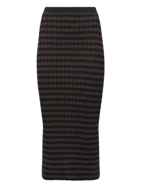 MM6 Maison Margiela ribbed striped midi skirt Brown S62ME0016M13186