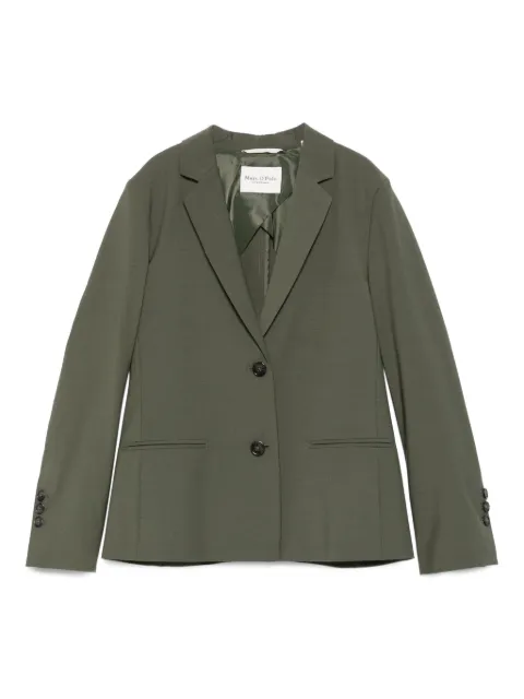 Marc O'Polo button-fastening notched-lapel blazer Green 301021480009477