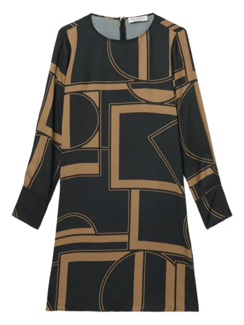 Marc O'Polo geometric-print long-sleeve mini dress Black 400116721003
