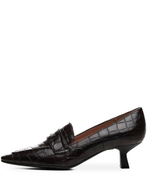 Poche Paris croc-embossed pumps Brown FWROSALIE500300