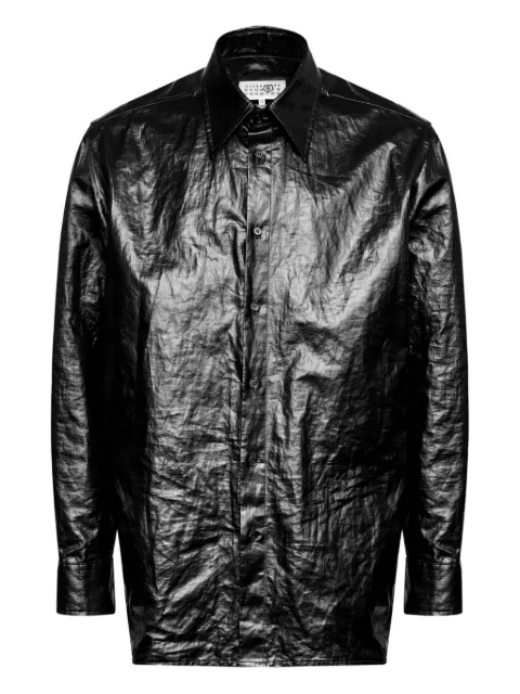 MM6 Maison Margiela crinkled-finish shirt Black SH2DT0035M35617