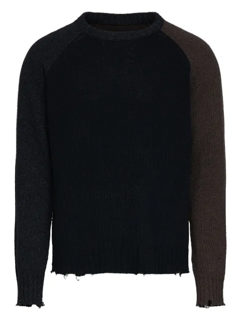 MM6 Maison Margiela distressed-hem jumper Brown SH2HL0028M13160