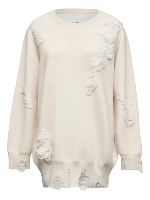 MM6 Maison Margiela distressed sweatshirt Neutrals S52HL0046M13131