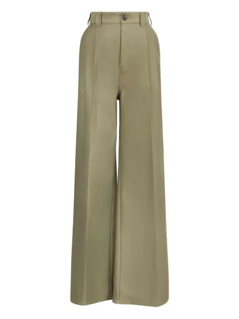 Maison Margiela pleated straight trousers Green S29KA0394M35574