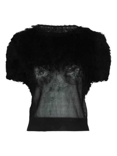 Maison Margiela retrograde silk knit top Black S29HL0020M13202