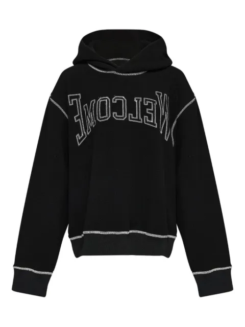 MM6 Maison Margiela logo-embroidered hoodie Black S52GU0243M20126