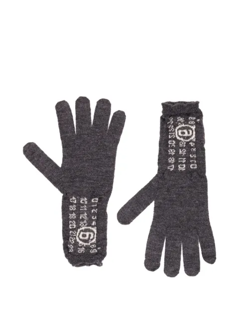 MM6 Maison Margiela numbers-motif gloves Grey S52TS0043M13135