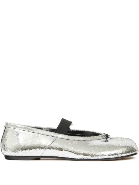 Maison Margiela Tabi leather ballet flats Silver S39WZ0113P7456