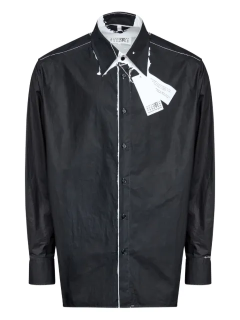MM6 Maison Margiela contrast-stitching shirt Black SH2DT0028M35256