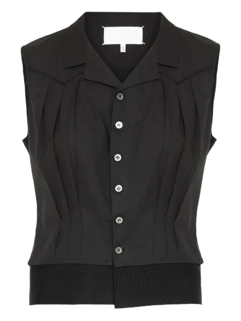 Maison Margiela pleated button-up vest Black S29NC0524M35098