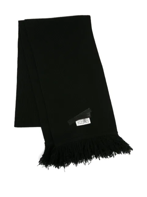 MM6 Maison Margiela ribbed fringed scarf Black S62TE0058M13168