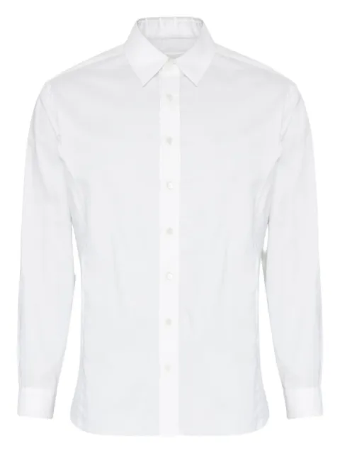 Maison Margiela long-sleeved frayed-hem shirt White S67DT0021M35308