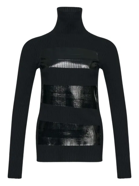 MM6 Maison Margiela ribbed turtleneck sweater Black S62HA0095M13196