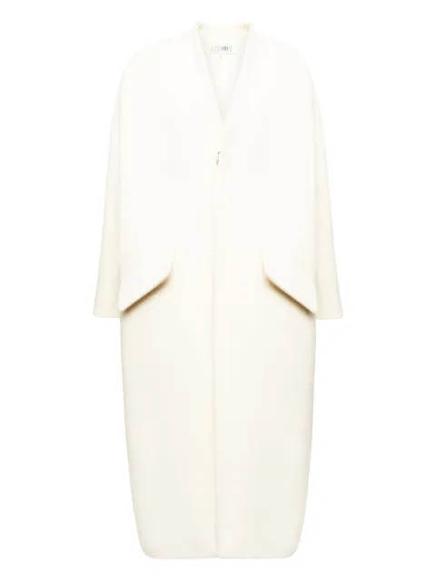 MM6 Maison Margiela asymmetric zip-front coat White S52AA0192M35469