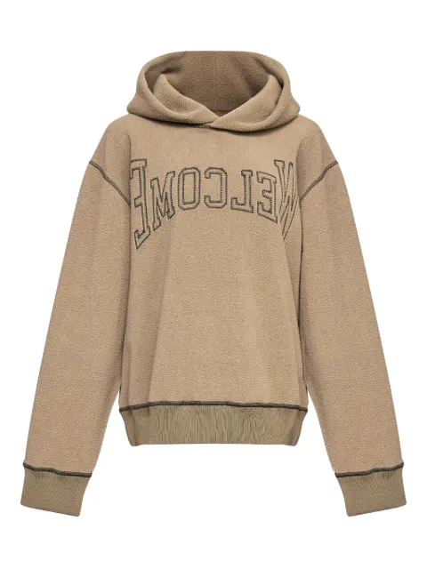 MM6 Maison Margiela slogan-embroidered hoodie Neutrals S52GU0243M20126