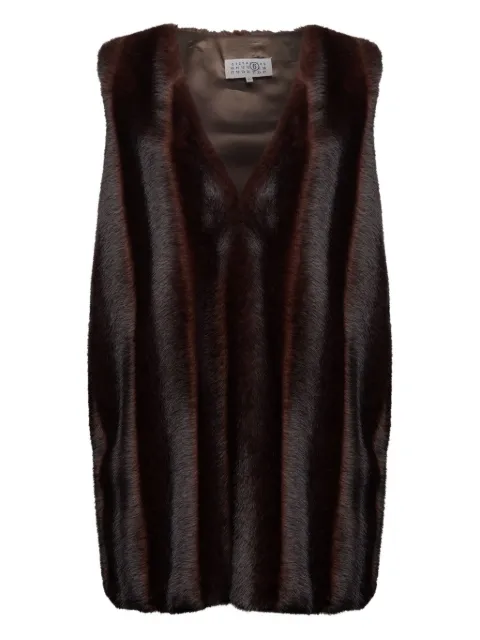 MM6 Maison Margiela faux-fur mini dress Black S62DD0045M35637