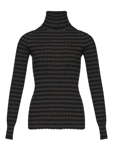 MM6 Maison Margiela ribbed knit turtleneck T-shirt Brown S62HA0099M13186