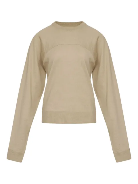 MM6 Maison Margiela crew-neck long-sleeved top Brown S62HL0040M13188