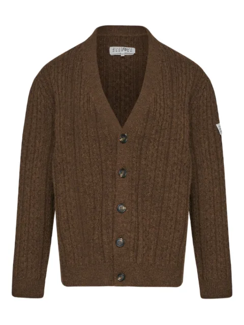 MM6 Maison Margiela ribbed V-neck cardigan Brown S62HP0039M13195