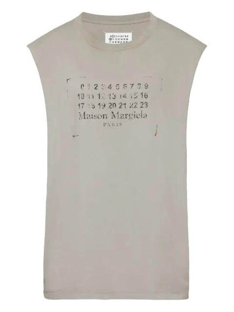 Maison Margiela logo-print sleeveless top Grey S51NL0053S24575
