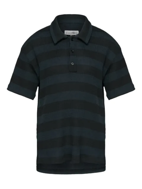 MM6 Maison Margiela striped polo top Black S62GL0024M20148AW25DSM