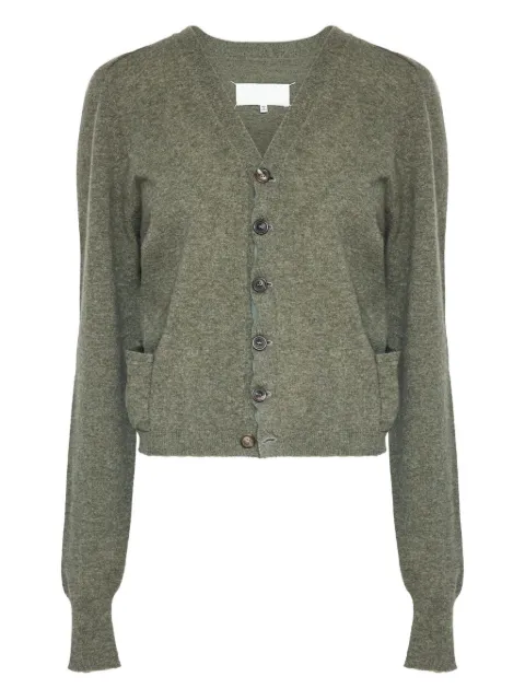 Maison Margiela wool v-neck cardigan Green S29HP0040M13178