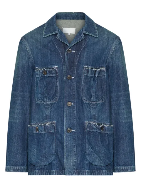Maison Margiela multi-pocket frayed denim jacket Blue S67AM0100M30037