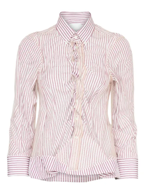Maison Margiela striped ruffled shirt White S29DL0218MTN124