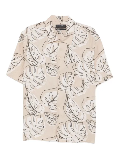 Marc O'Polo leaf-print button-fastening shirt Neutrals 524721341012