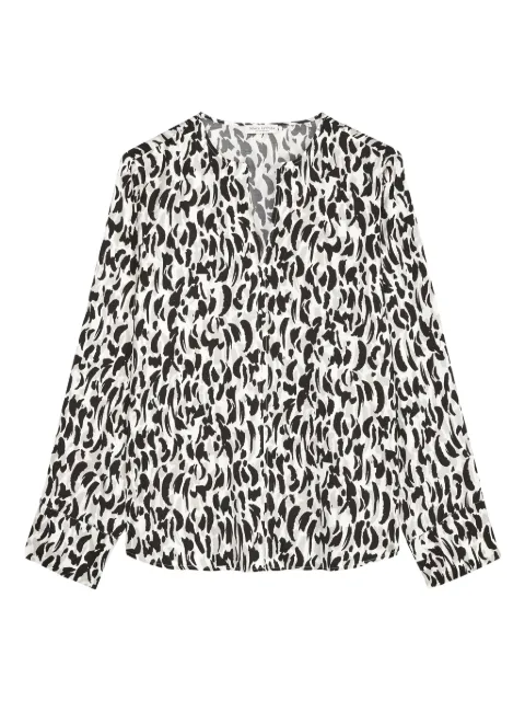 Marc O'Polo animal-print button-up blouse White 410109942487