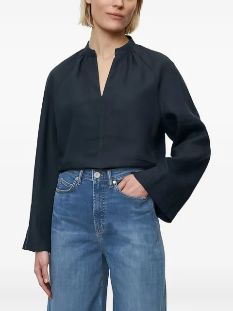 Marc O'Polo plunging neckline blouse Blue 303130542081