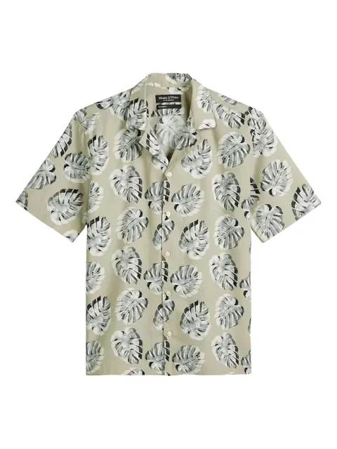 Marc O'Polo leaf-print short-sleeve shirt Green 524736941062