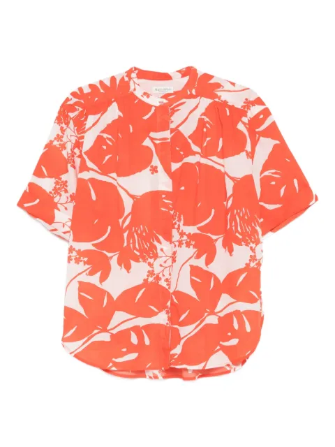 Marc O'Polo floral gathered shirt Orange 516080941017