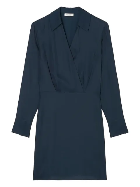 Marc O'Polo wrap-front long-sleeves mini dress Blue 308116921261899