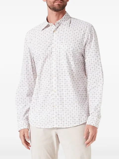 Marc O'Polo geometric-print long-sleeve shirt White 322725042090