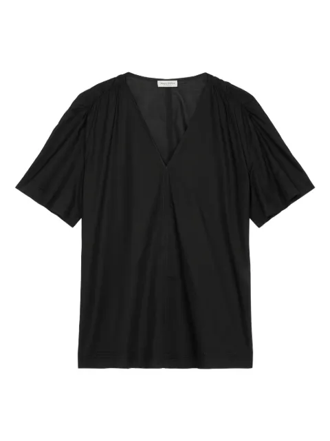 Marc O'Polo gathered-detail V-neck top Black 404081141127990
