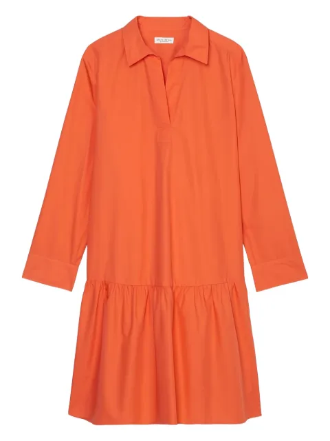 Marc O'Polo collared tiered dress Orange 403104121351