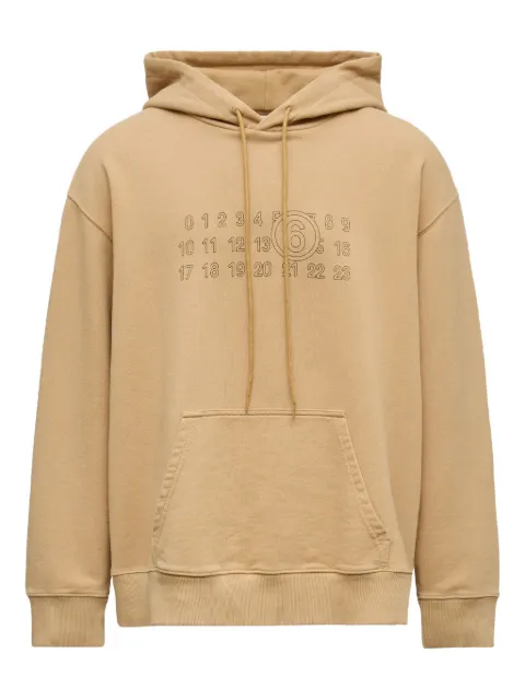 MM6 Maison Margiela embroidered graphic hoodie Neutrals SH0GU0035M25025
