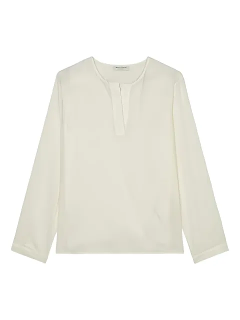 Marc O'Polo pleated collar long-sleeve blouse White 310116942269156