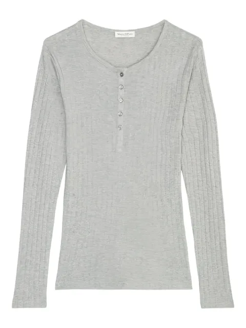 Marc O'Polo ribbed Henley top Grey 500207852061
