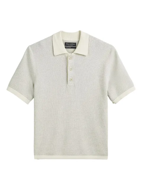 Marc O'Polo textured short-sleeve polo shirt Neutrals 522503362050