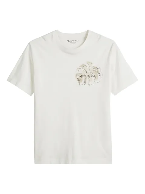 Marc O'Polo leaf-print T-shirt White 524201251248