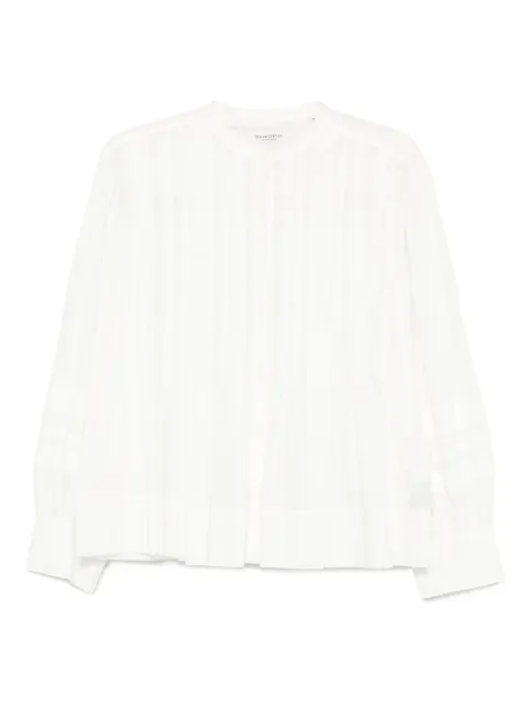 Marc O'Polo pleated button-up blouse White 504081142133