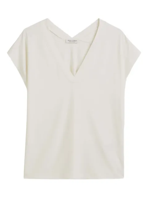 Marc O'Polo V-neck cap-sleeve T-shirt White 503205251087