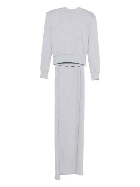 Magda Butrym draped-detail crew-neck sweatshirt Grey 223925