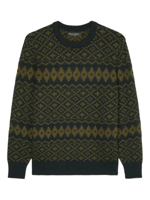 Marc O'Polo patterned crew-neck sweater Blue 329503760120