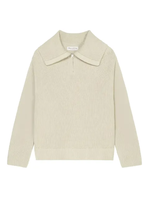 Marc O'Polo zip-neck collar sweater Neutrals 308605960329